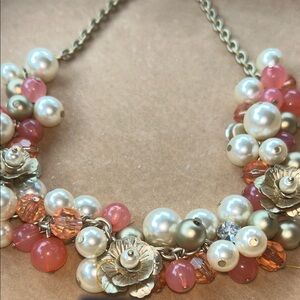 Elegant Pearl and Pink Beaded Necklace